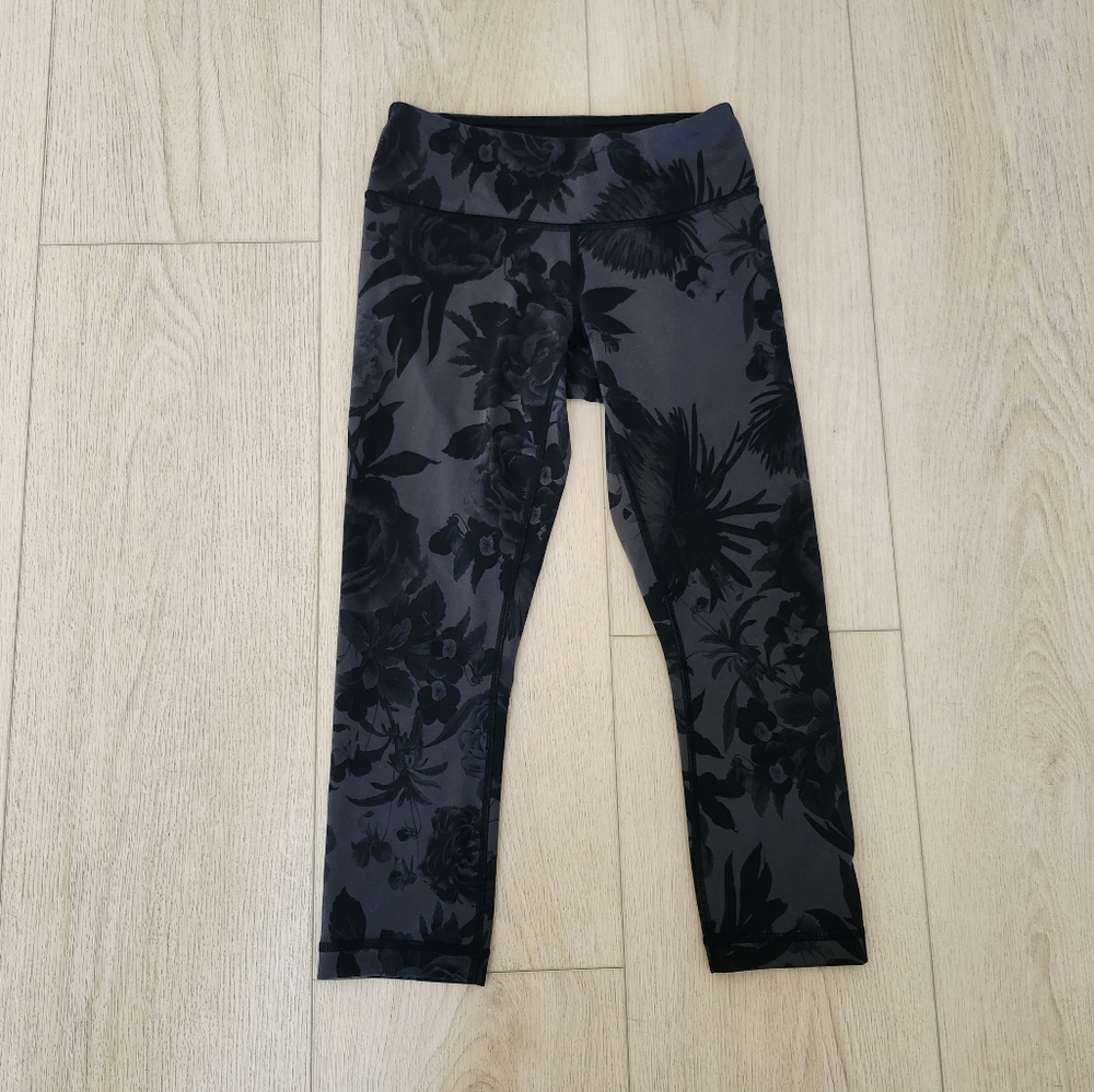 lululemon athletica Black Floral Leggings